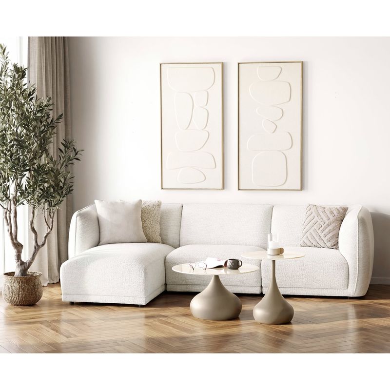 House Nordic Pienza Soffbord - Metall/härdat glas, khaki, ø70x42 cm