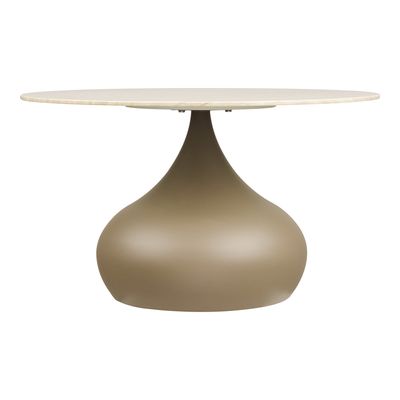 House Nordic Pienza Soffbord - Metall/härdat glas, khaki, ø70x42 cm