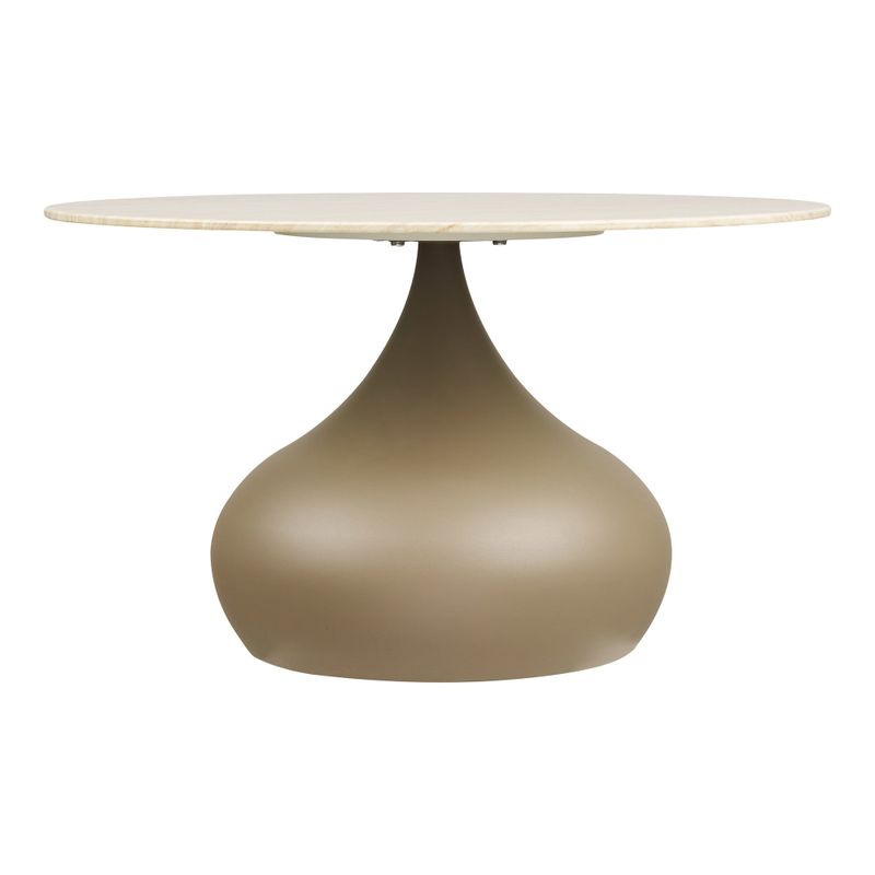 House Nordic Pienza Soffbord - Metall/härdat glas, khaki, ø70x42 cm