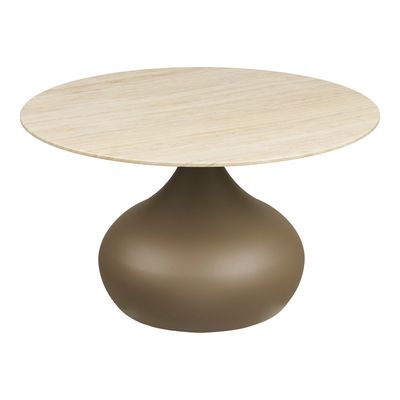 House Nordic Pienza Soffbord - Metall/härdat glas, khaki, ø70x42 cm