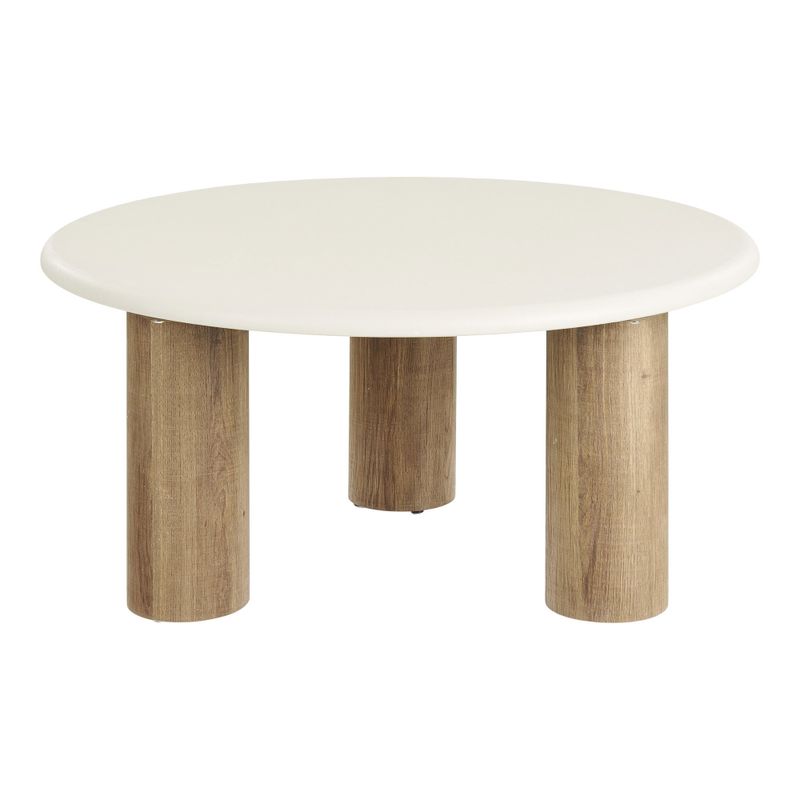 House Nordic Fondi Soffbord - Cementlook, sand/brun, ø80x40 cm