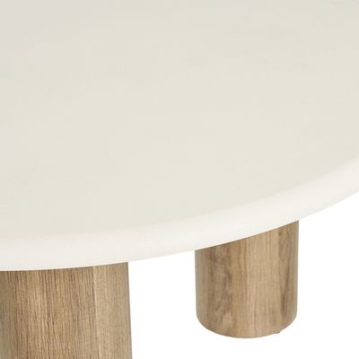 House Nordic Fondi Soffbord - Cementlook, sand/brun, ø80x40 cm