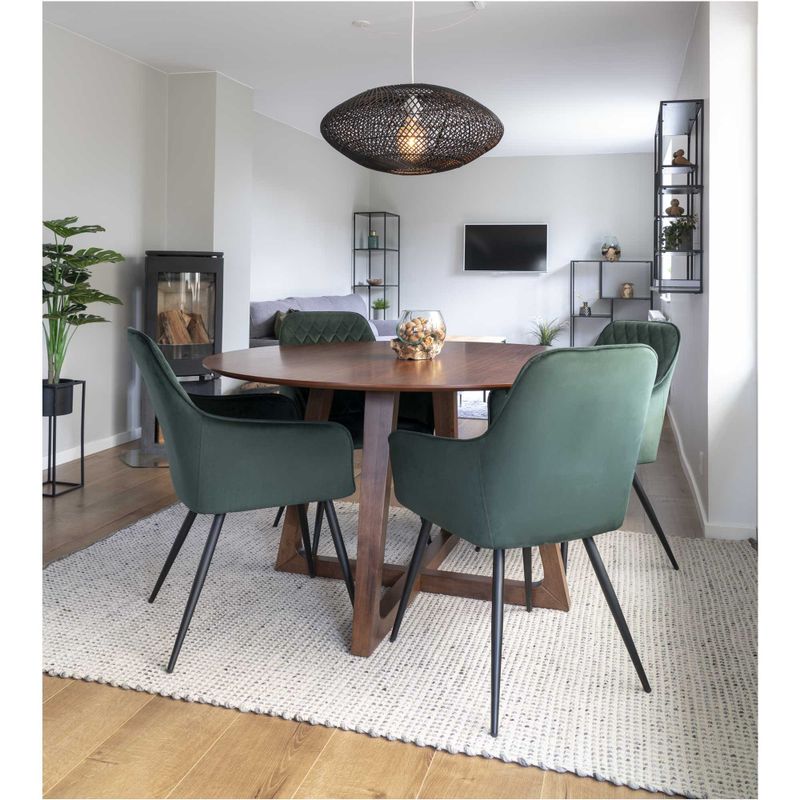 House Nordic Hellerup runt matbord, Brun 137 x 76 cm