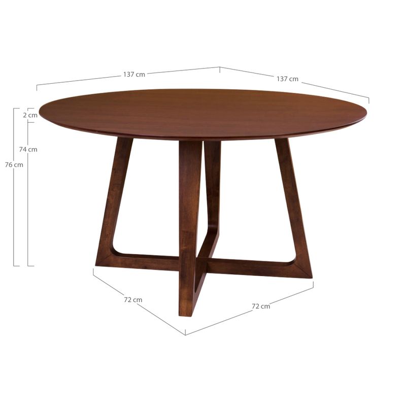 House Nordic Hellerup runt matbord, Brun 137 x 76 cm