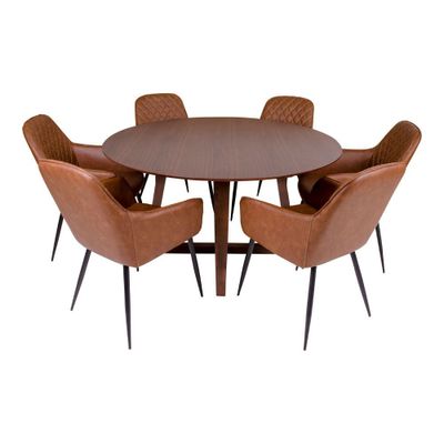 House Nordic Hellerup runt matbord, Brun 137 x 76 cm