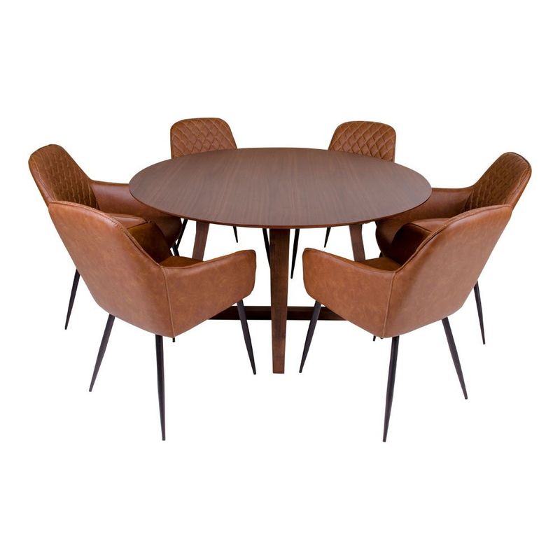 House Nordic Hellerup runt matbord, Brun 137 x 76 cm