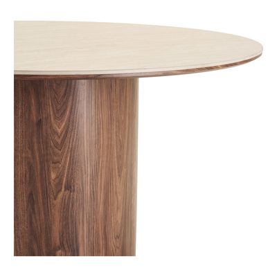 House Nordic Delphi Matbord - Keramisk bordsskiva, travertin/mörkbrun, ø140x76 cm
