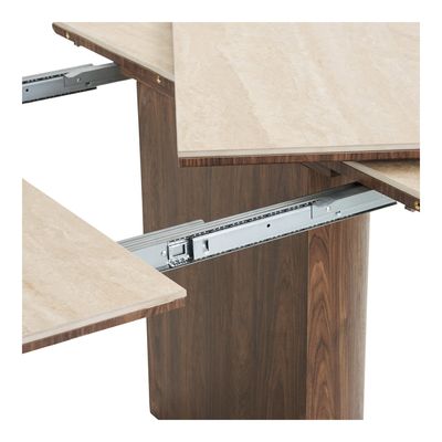 House Nordic Delphi Matbord - Keramisk bordsskiva, travertin/mörkbrun
