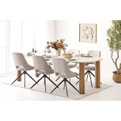 House Nordic Fondi Matbord - Cementlook, sand/brun, 100x240x76 cm
