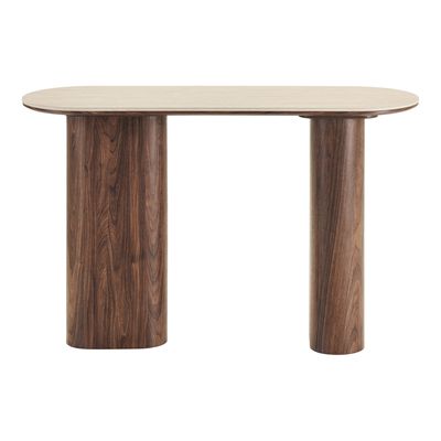 House Nordic Delphi Konsolbord - Keramisk bordsskiva, travertin/mörkbrun