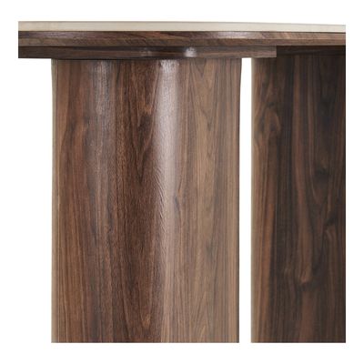 House Nordic Delphi Konsolbord - Keramisk bordsskiva, travertin/mörkbrun