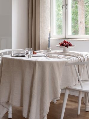 Svanefors Julie Duk Lin/Vit 145x280 cm