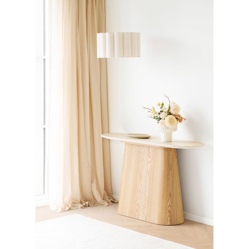 House Nordic Larvik Konsolbord - Granit/askfaner, natur/benvit, 130x40x78 cm