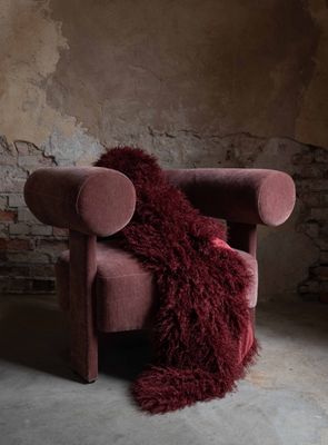 Fondaco Curly Pläd Vinröd 120x150 cm
