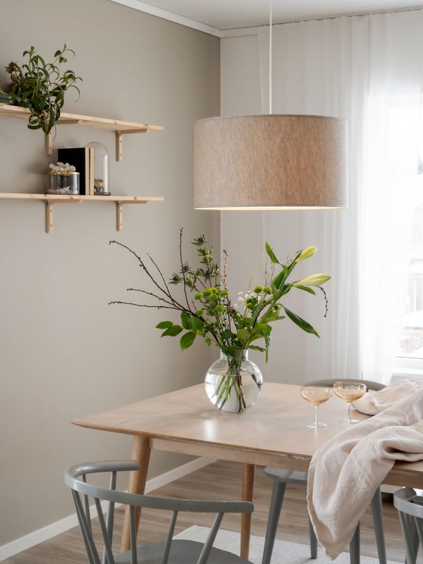 PR Home Sara Taklampa Linne Natur 55 cm