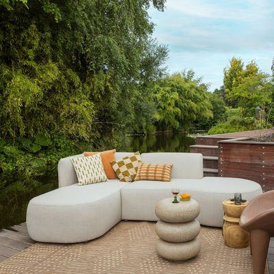 WOOOD Laurel Sidobord med Prickar Beige 2 st