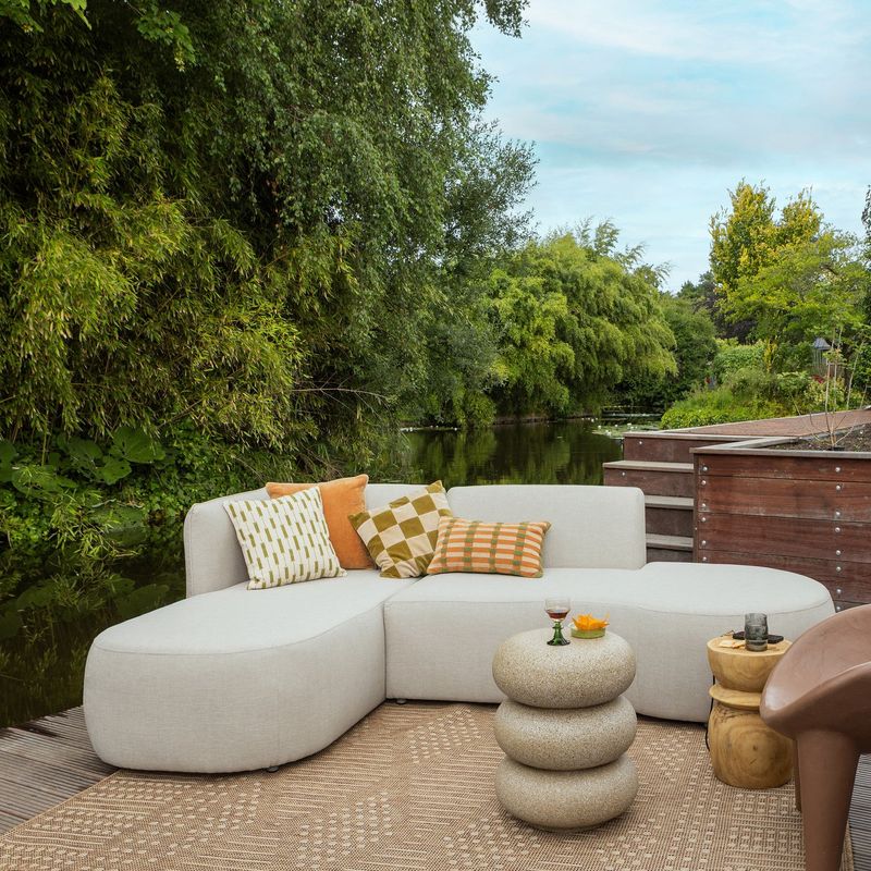 WOOOD Laurel Sidobord med Prickar Beige 2 st