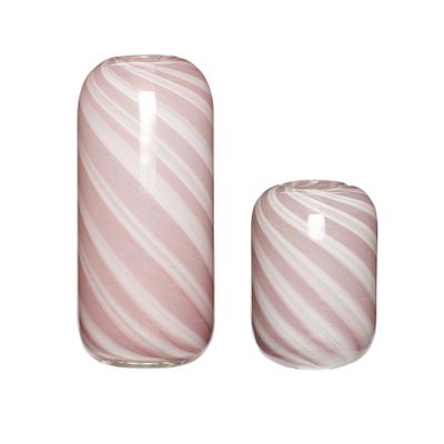 Hübsch Candy Vaser Rosa (set om 2)