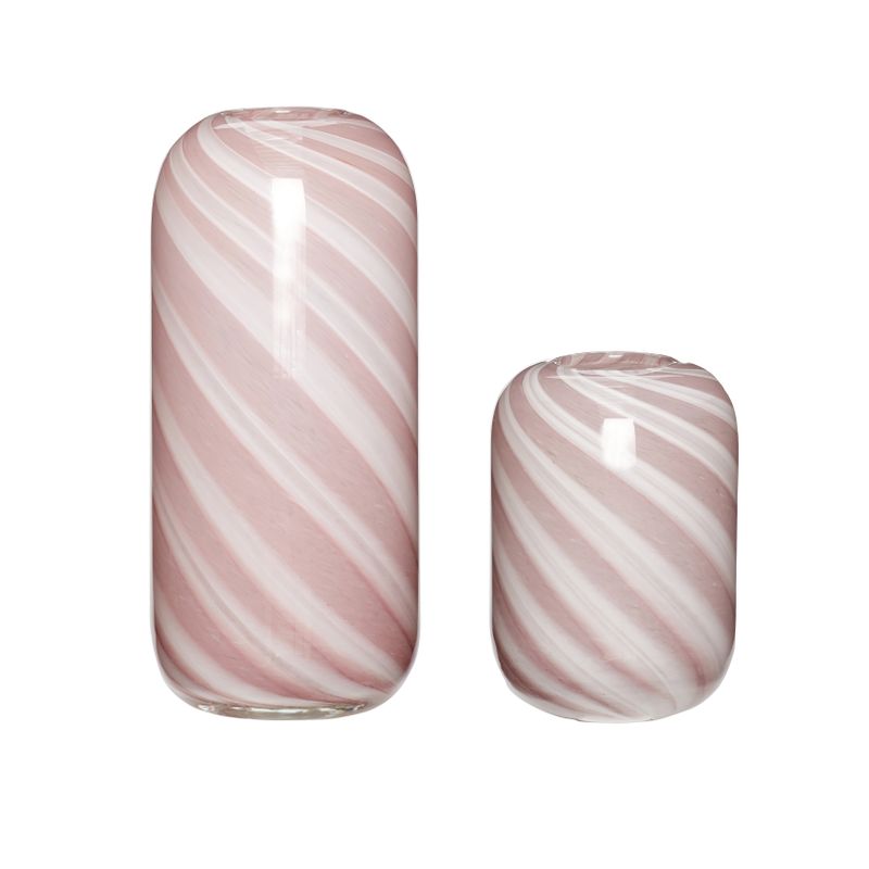 Hübsch Candy Vaser Rosa (set om 2)