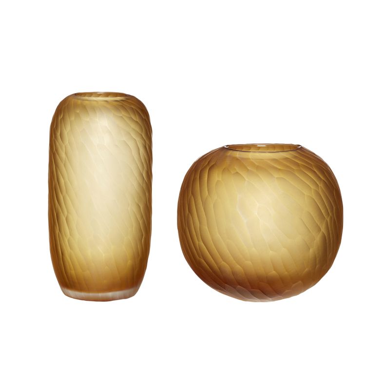 Hübsch Molecule Vaser Amber (set om 2)