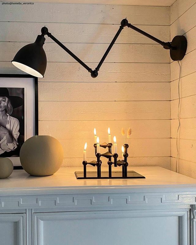 By Rydéns Bazar vägglampa L61.5 till 122 cm svart