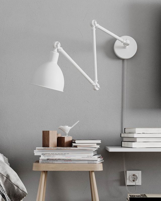 By Rydéns Bazar vägglampa L61.5 till 122 cm sandvit