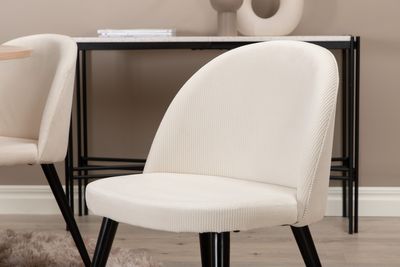 Venture Home Bianca & Velvet Runt Matbord ⌀110 Vitputsad + 4 st Matstolar Grädde
