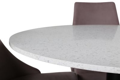 Venture Home Leone & Razzia 4 st Matstolar Gammelrosa + Runt Matbord ⌀106 Vit