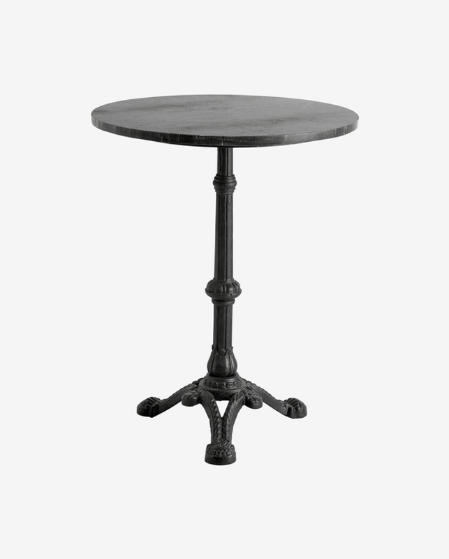 Nordal Cafébord - Svart Marmor, Rund med Järn