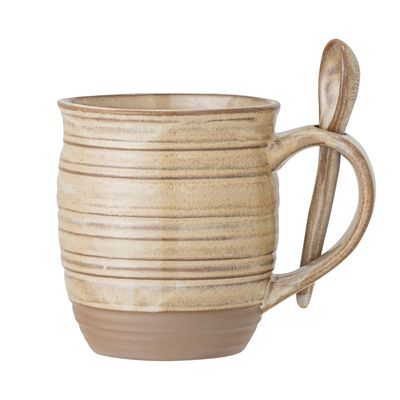 Creative Collection Moss Kopp & Spoon, Natur, Stengods - 6-pack
