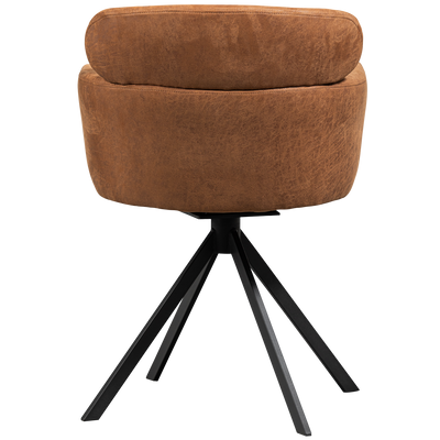 WOOOD Fenne Svängbar Matstol i Läderlook Konjak 2 st