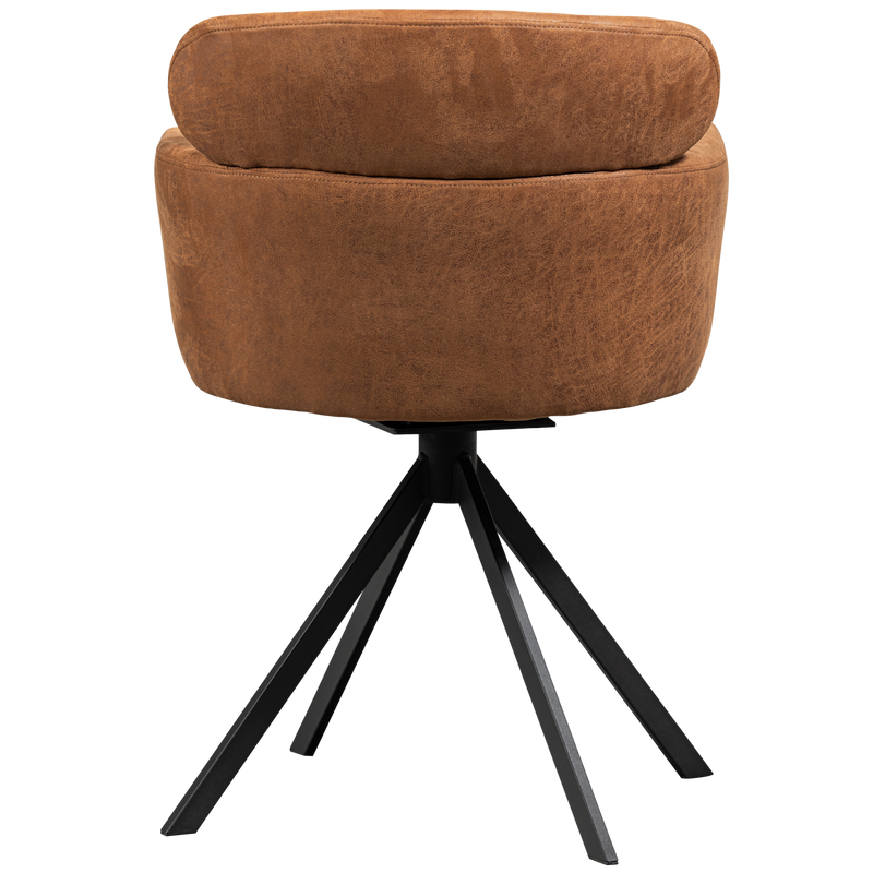 WOOOD Fenne Svängbar Matstol i Läderlook Konjak 2 st