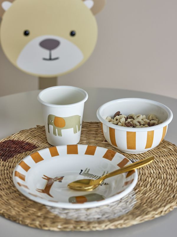 Bloomingville Mini Jesse Tableware Set, Orange, Iron - 4-pack