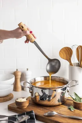 De Buyer B Bois soppslev med trähandtag Rostfritt stål