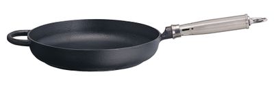 Ronneby Bruk, Stekpanna Gjutjärn 28 cm Rund Kant & Rostfritt Handtag