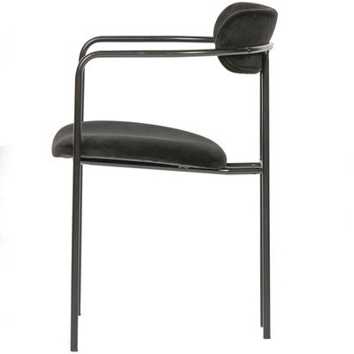 WOOOD Ivy Matstol i Svart Sammet 2 st