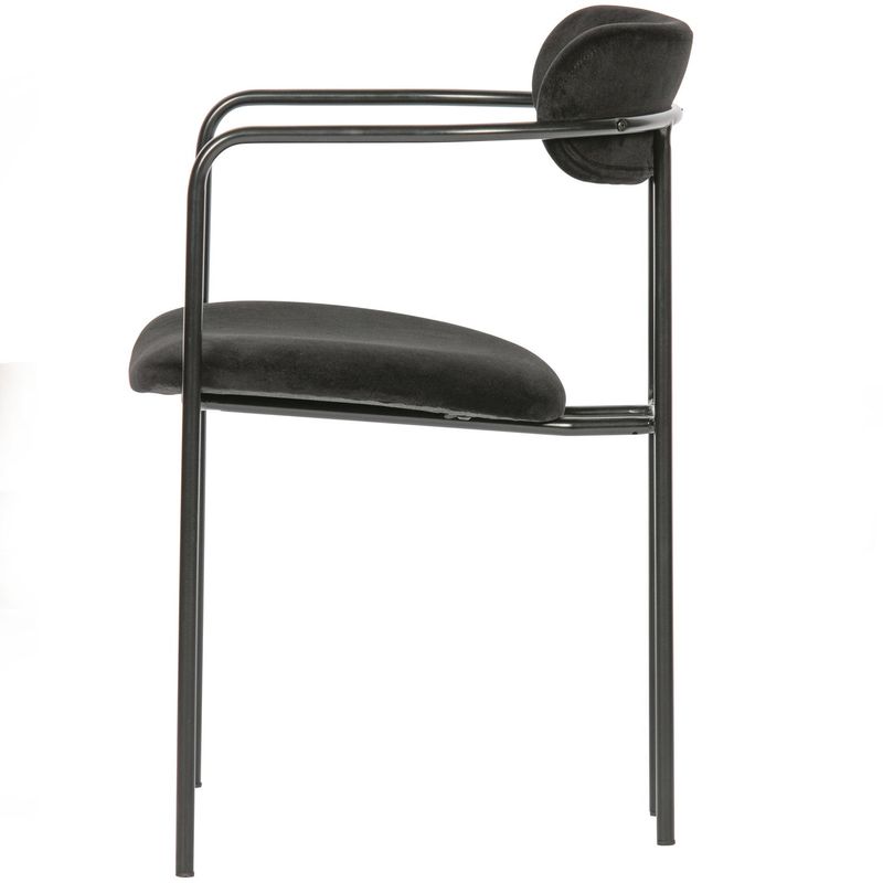 WOOOD Ivy Matstol i Svart Sammet 2 st