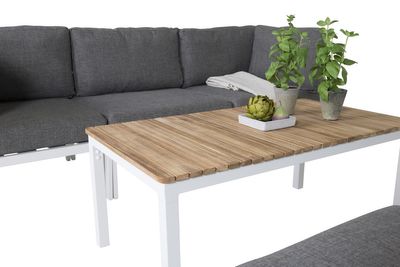 Venture Home Brasilia & Copacabana Soffbord 110 x 60 Natur + Soffmoduler Vit