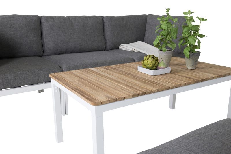 Venture Home Brasilia & Copacabana Soffbord 110 x 60 Natur + Soffmoduler Vit