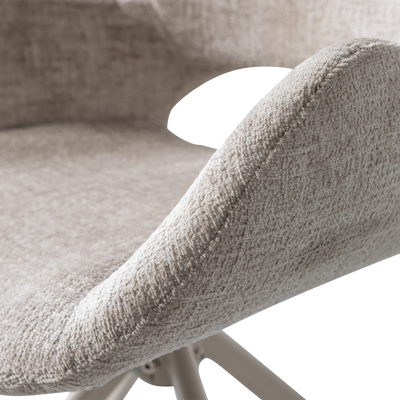 WOOOD ELIVA Matstol Struktur Sammet Sand - Set om 2