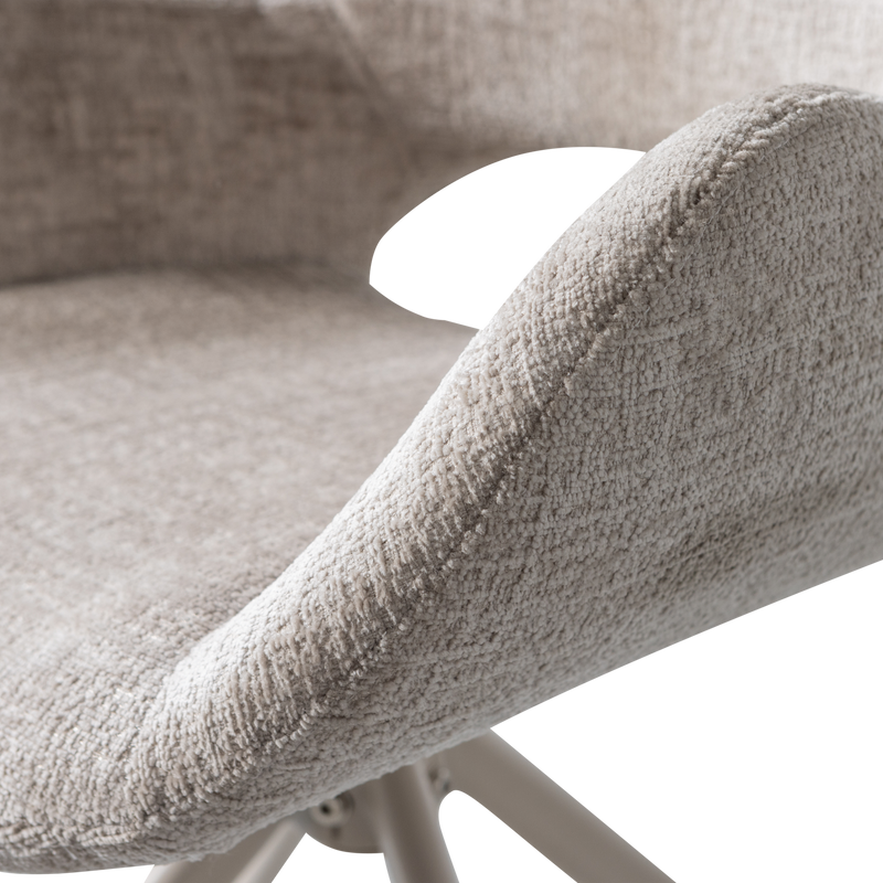 WOOOD ELIVA Matstol Struktur Sammet Sand - Set om 2