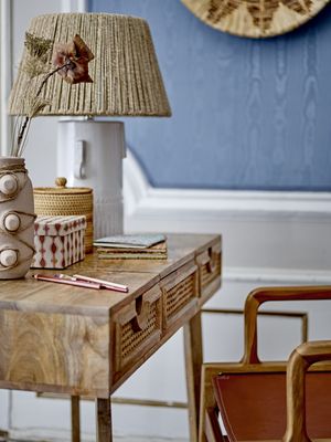 Bloomingville Rama bordslampa, vit, stengods