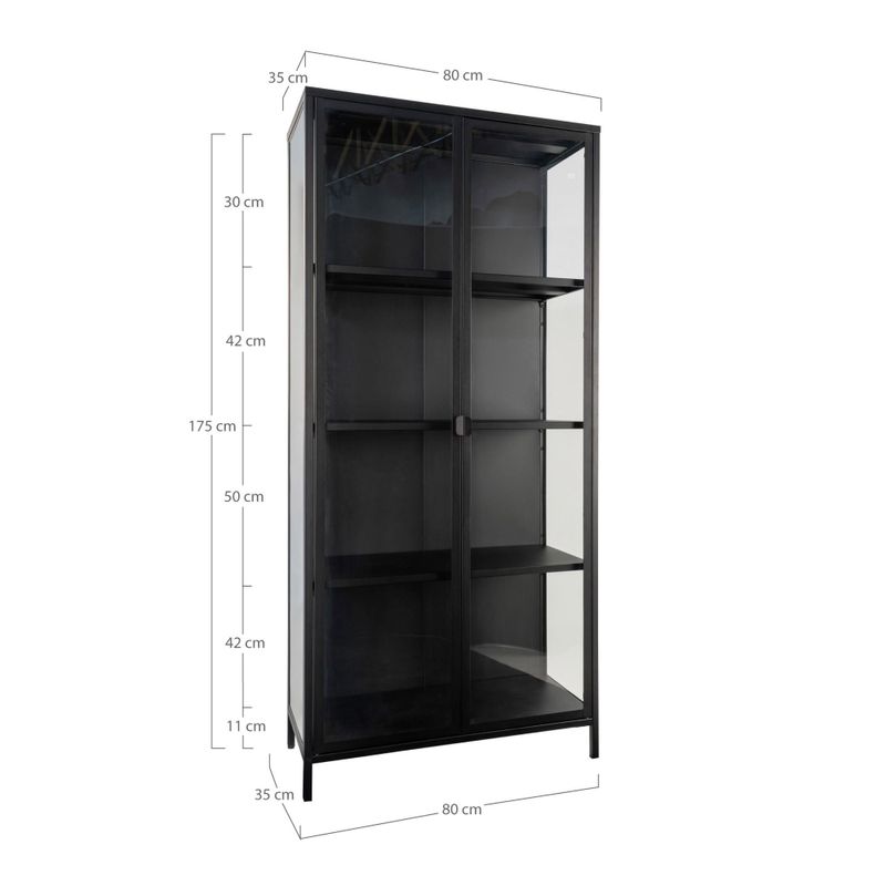 House Nordic Brisbane vitrinskåp, Svart