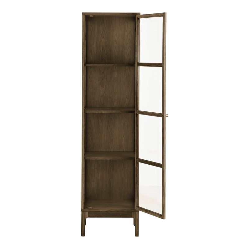 House Nordic Zamora vitrinskåp smal, Mörkbrun 47 x 40 x 180 cm