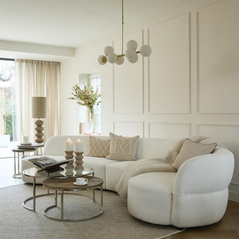 Riviera Maison Heather pläd 180x130 cm benvit