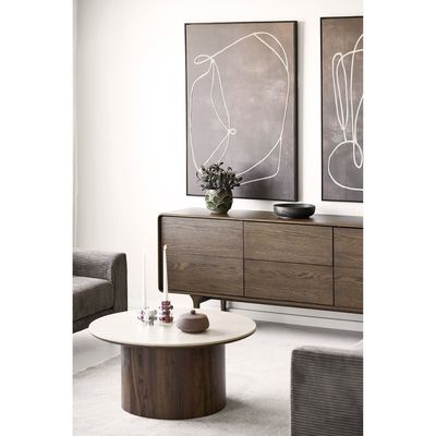House Nordic Darwin Skänk - Sideboard, ek, mörkbrun, 180x45x75 cm