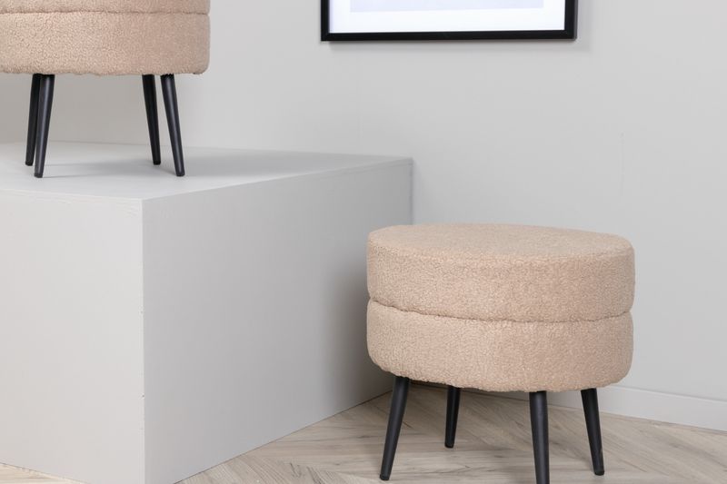 Venture Home Pot Puff - Beige Teddy Sittpuff