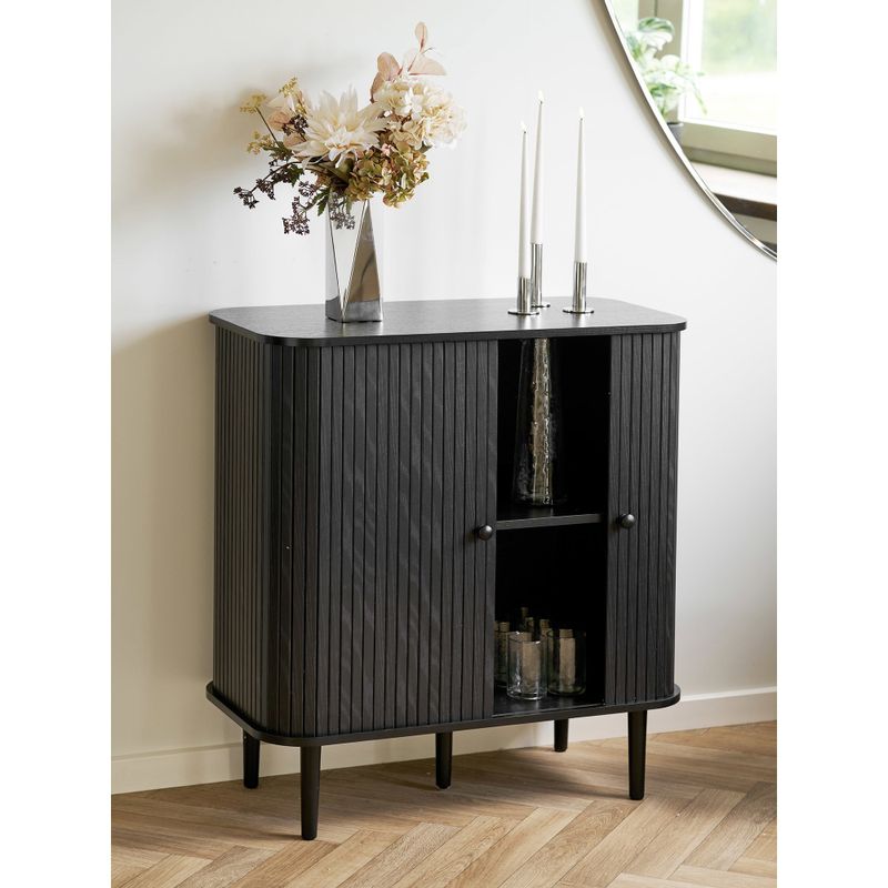 House Nordic Nikko skänk svart med två dörrar, 80 cm