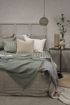 Borganäs Satin påslakanset grön 150x210 cm 2 delar
