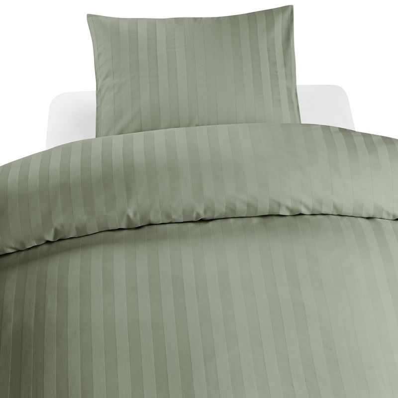 Borganäs Satin påslakanset grön 150x210 cm 2 delar
